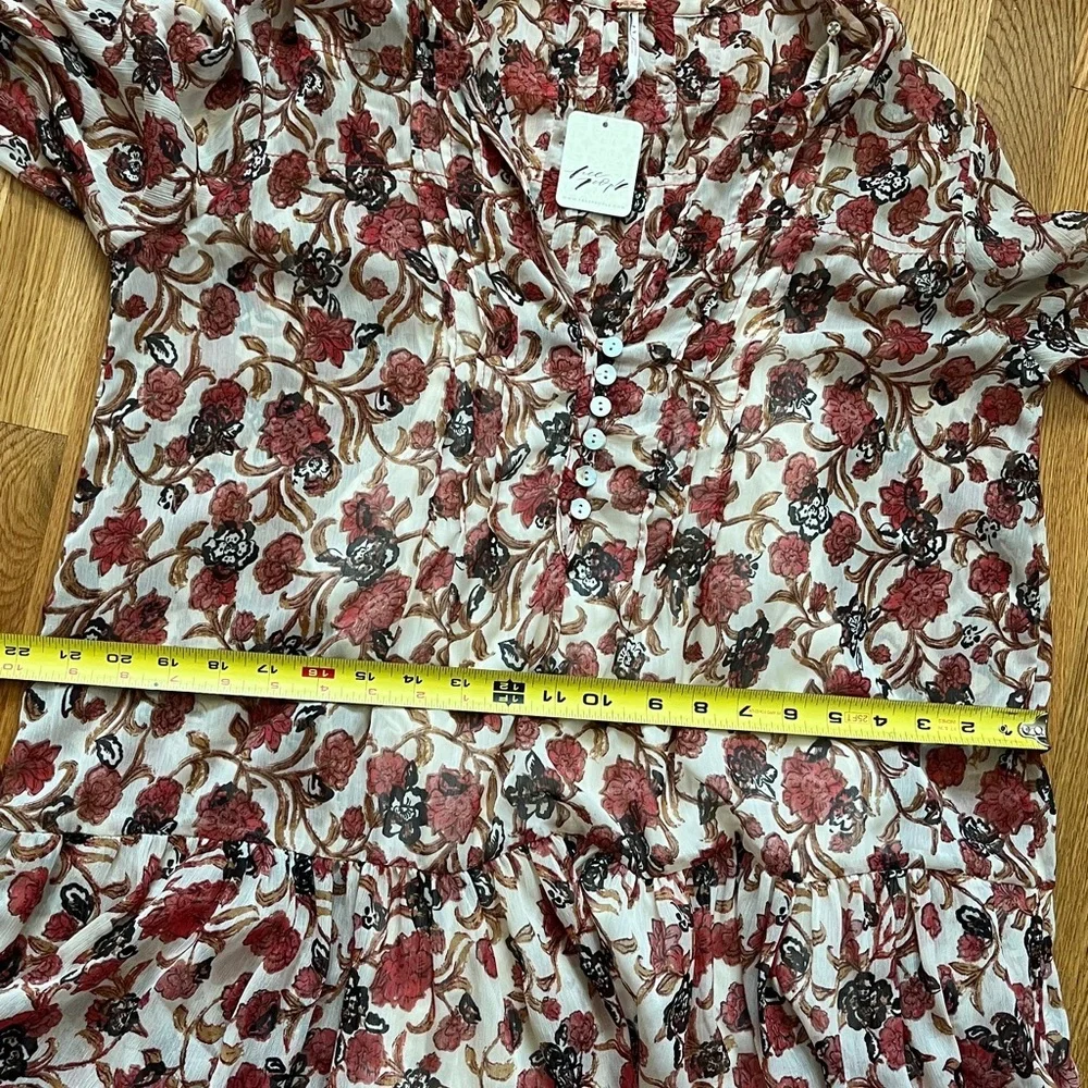 Free People Women’s See It Through Pleated Front Floral Maxi Dress Large NWT - Picture 6 of 16